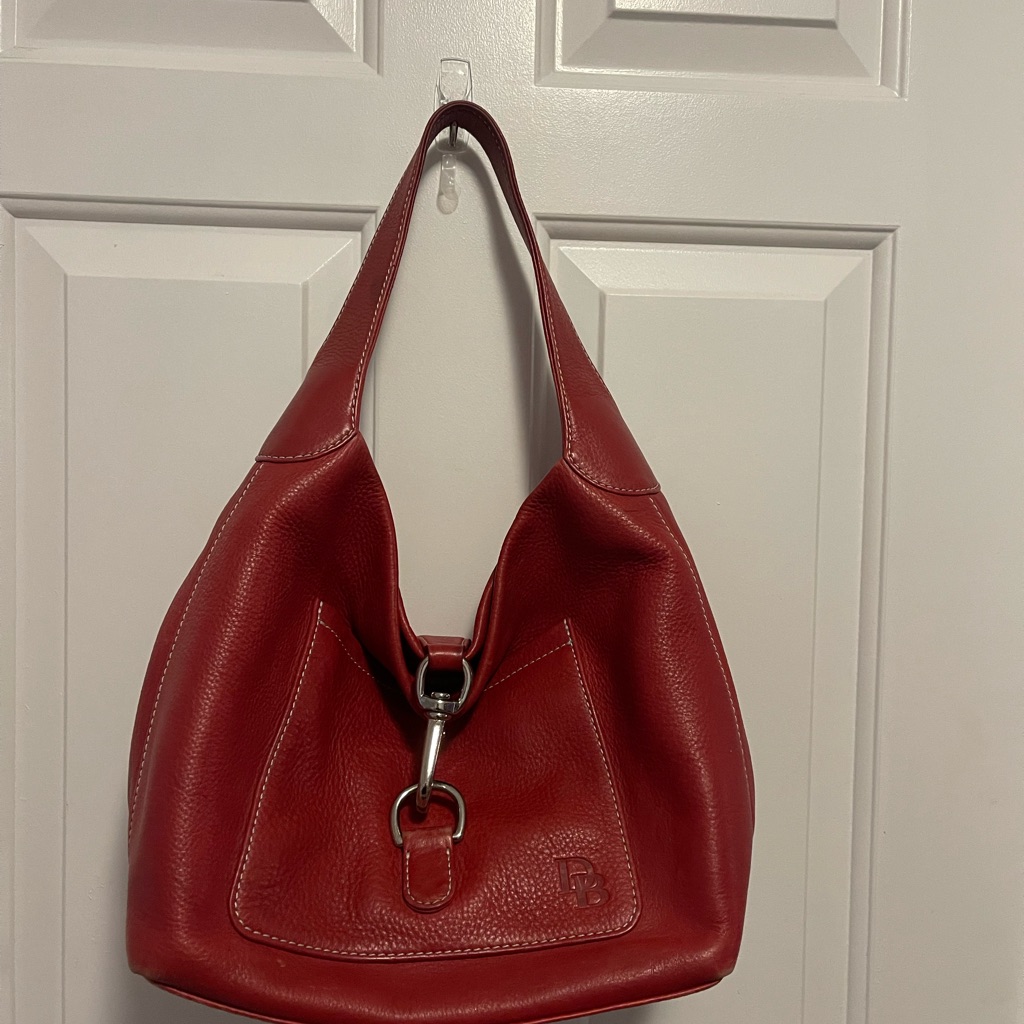 Dooney And Bourke Red Leather Hobo Bag